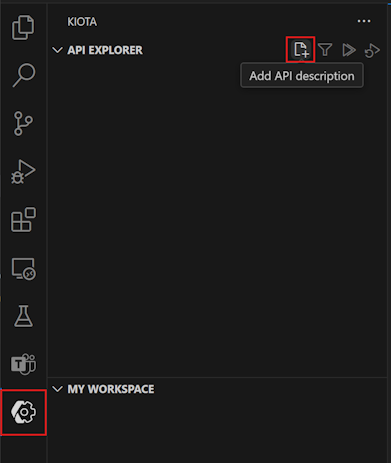 A screenshot of the Kiota Visual Studio Code extension pane