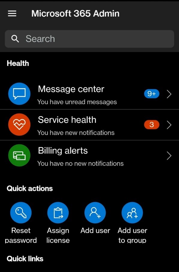 Mobile advisories in the Microsoft 365 Admin Center