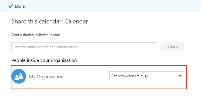 Image of calendar-sharing screen with Can view when I'm busy enabled.
