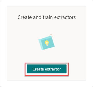 Screenshot showing the Contracts page with Create and train extractors option highlighted.