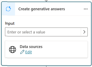 Screenshot of the Create generative answers dialog.