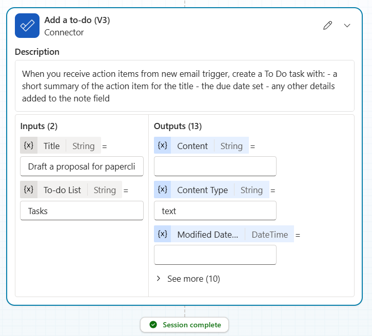 Screenshot of an activity map of a successful session.