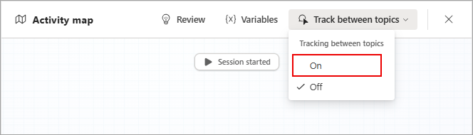 Screenshot of the option to track between topics.