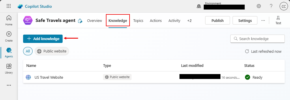 Screenshot of the Add available knowledge sources page.