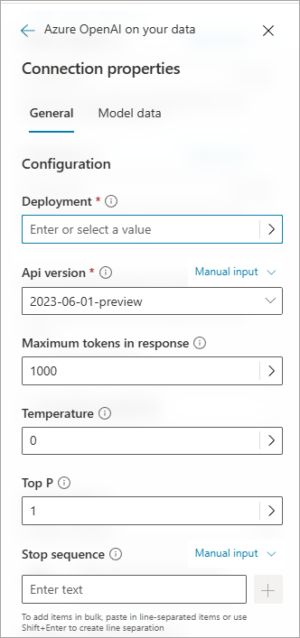 Screenshot showing Connection properties General tab.