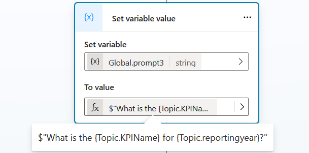 Screenshot of a Power Fx formula for extracting KPI values.