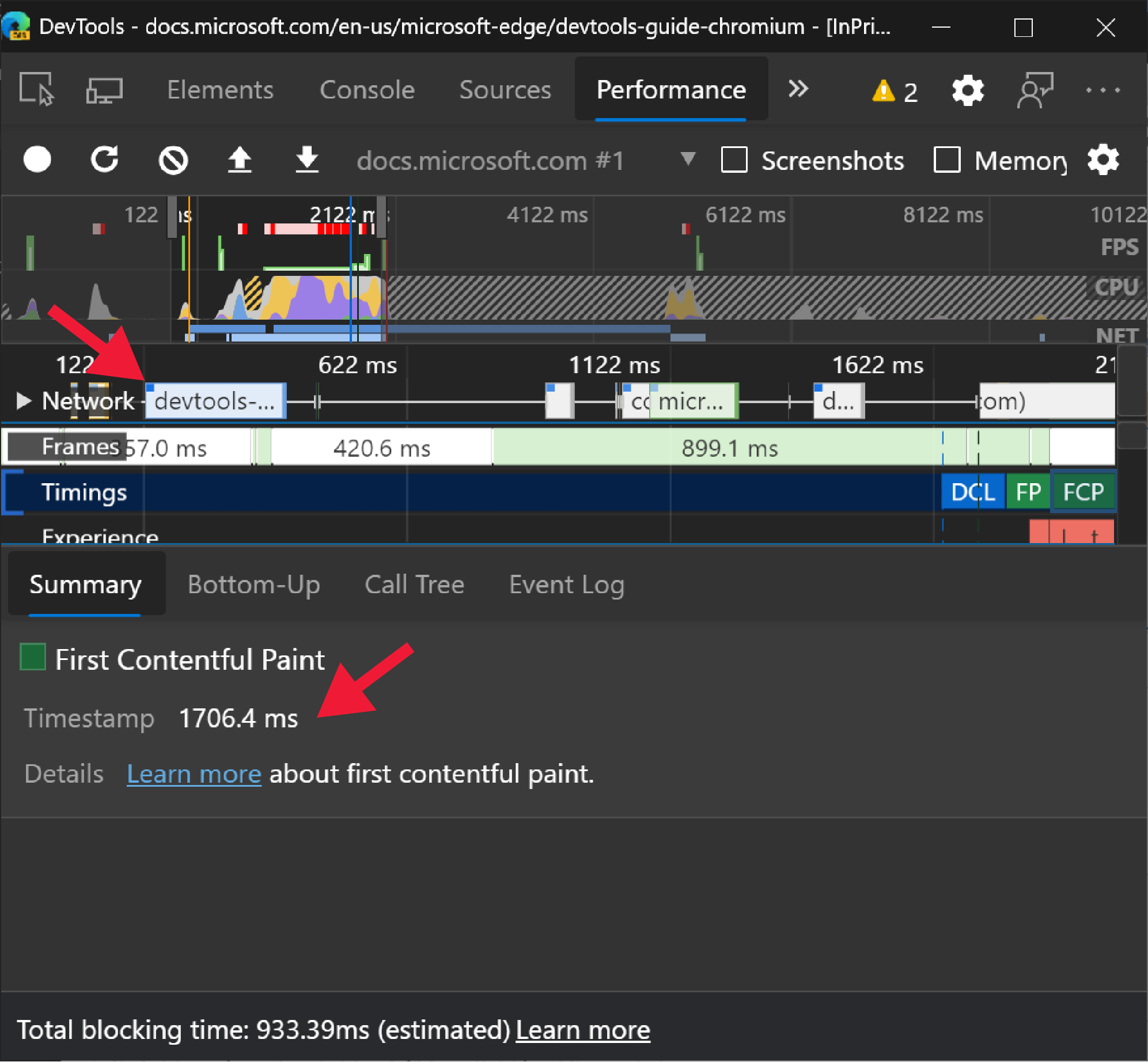 Align navigation timing in Performance tool