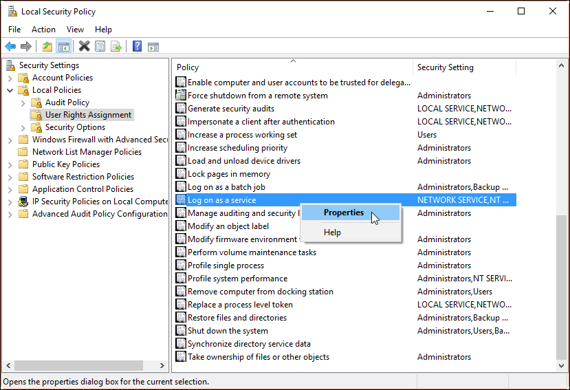 Local Security Policy image