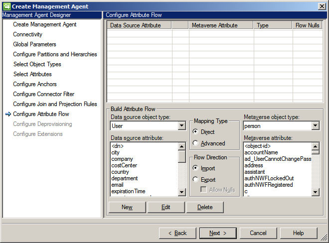 Configure the attribute flow