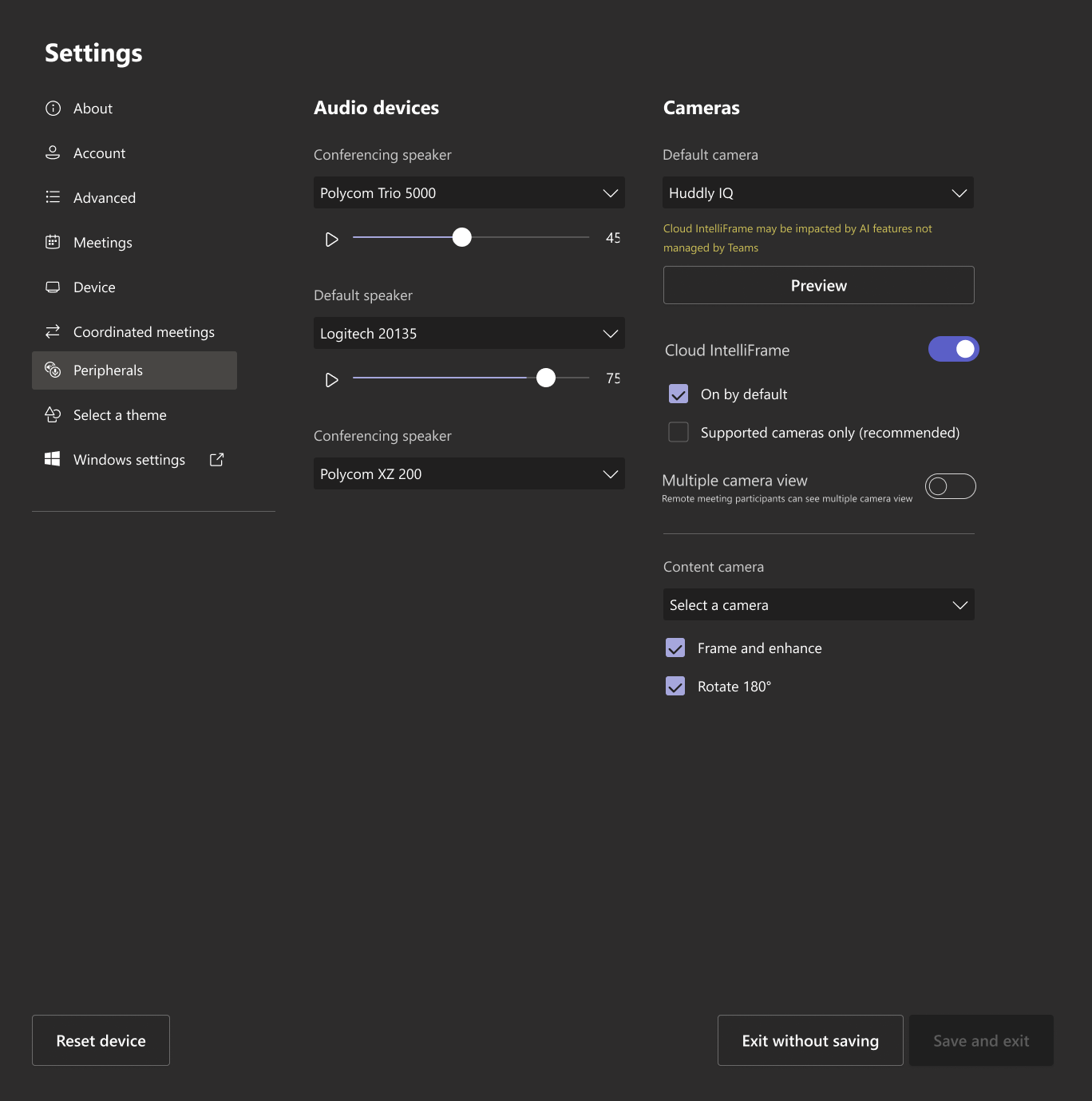 Cloud intelliFrame enabled for unsupported camera via override.