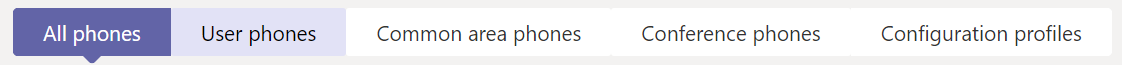 Phones header in Teams admin center.
