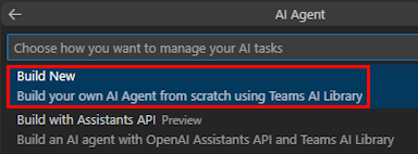 Screenshot shows the option to select the available AI agents.