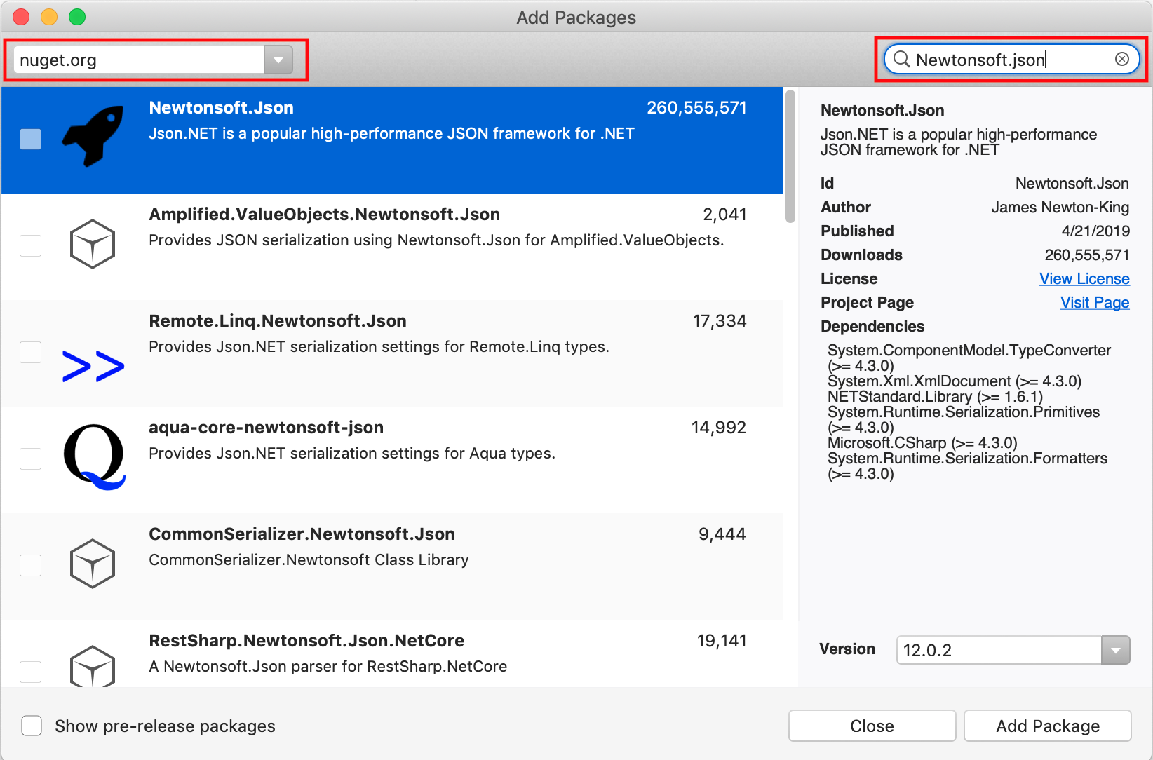 Locating Newtonsoft.Json package