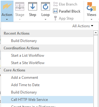 Create a Call HTTP Web Service action