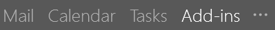 The Add-ins option displayed in the navigation bar if more than one add-in is loaded.