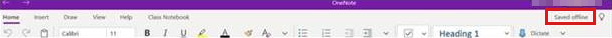 Screenshot shows the notebook has been saved offline.