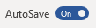 Image shows the AutoSave option in the On position.
