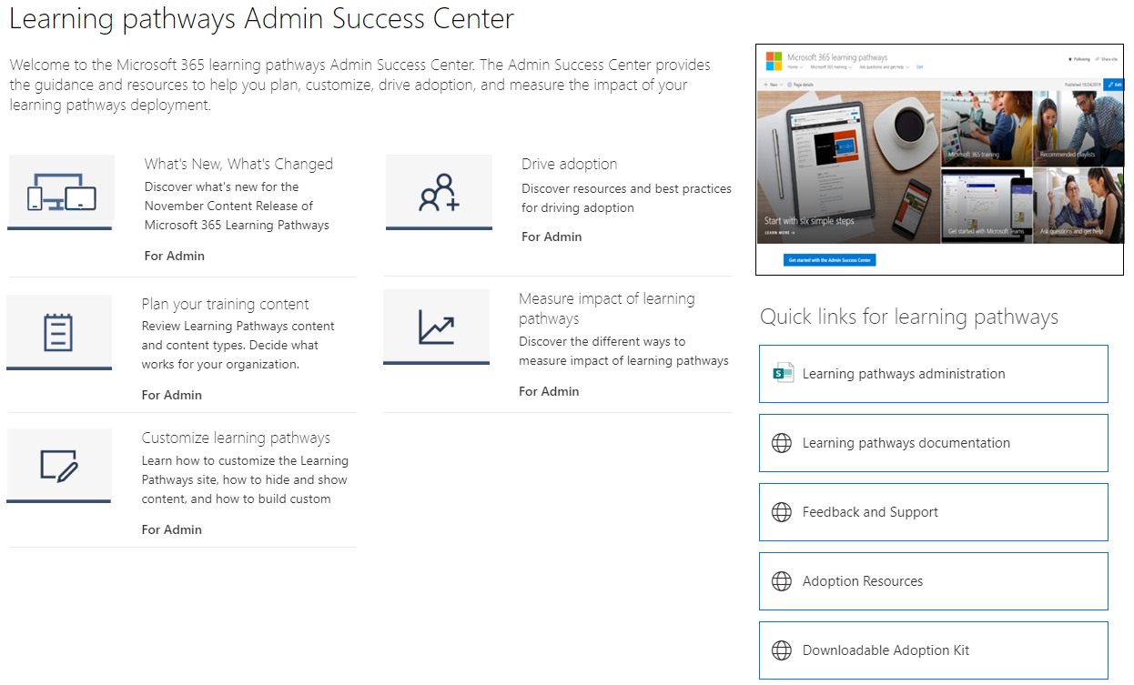 Admin success center