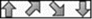 4 gray arrows. Arrow pointing up. Arrow pointing upwards at 45 degree angle. Arrow pointing downwards at 45 degree angle. Arrow pointing down.