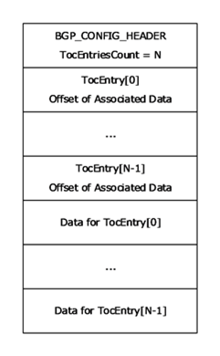 Relationship between the BGP_CONFIG_HEADER and the entries