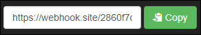 WebHook Tester copy button.