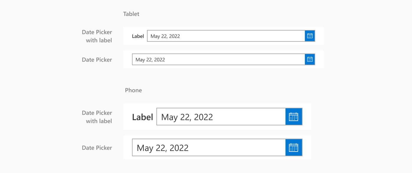 Horizontal date picker.