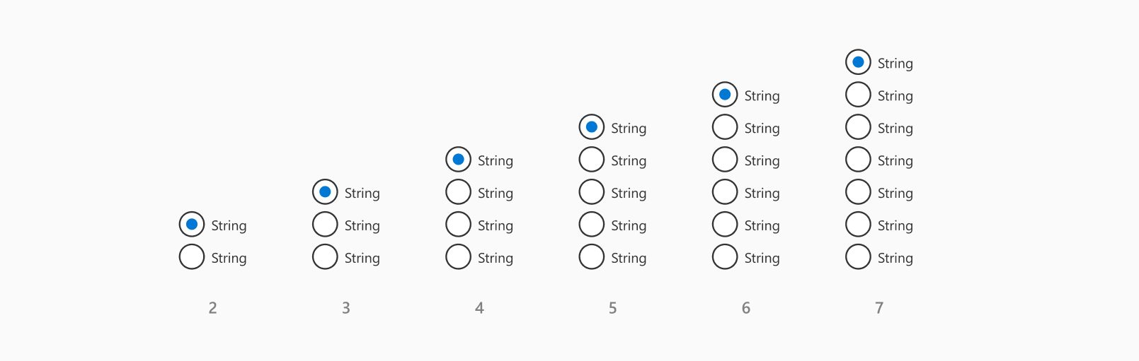 Radio button types.