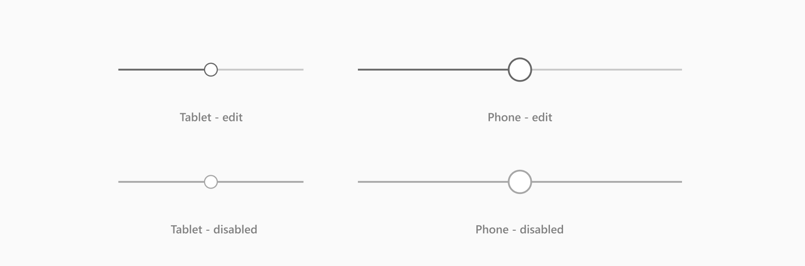 Slider states.