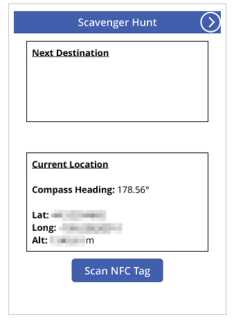 Compass heading latitude and longitude values