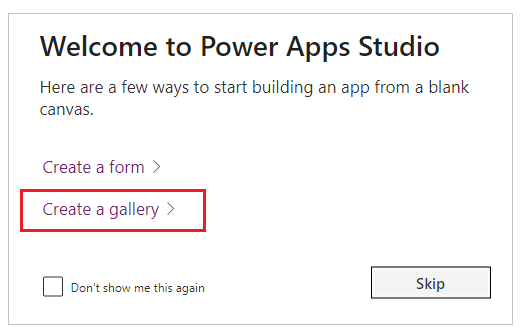 Create a gallery