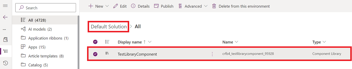 Check default solution for your component library presence.