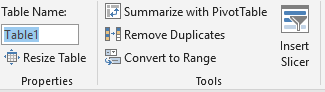 Excel rename a table.