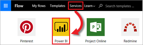 Power BI in Power Automate.