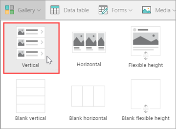 Add a vertical gallery.