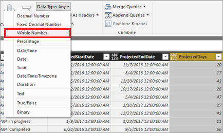 Change data type to whole number.