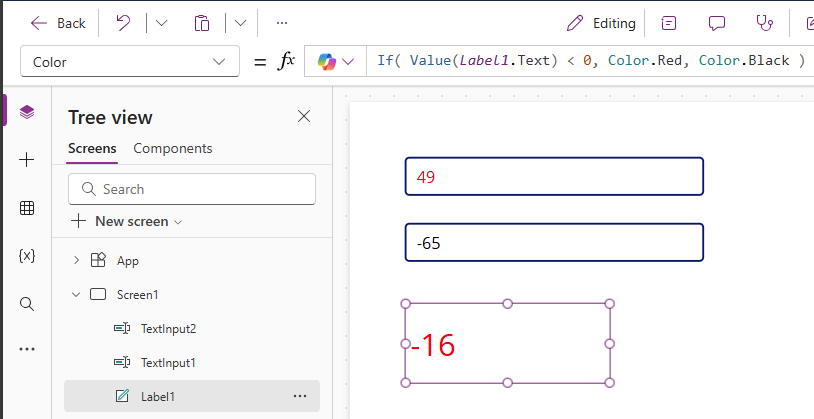 Animation of conditional formatting.