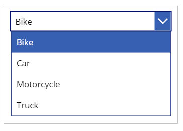 Drop-down choices.