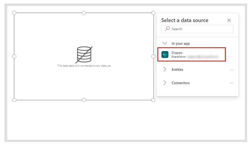 Select data table source.