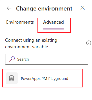 External environment Dataverse environment variable.