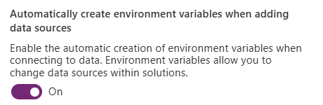 Auto create environment variable.