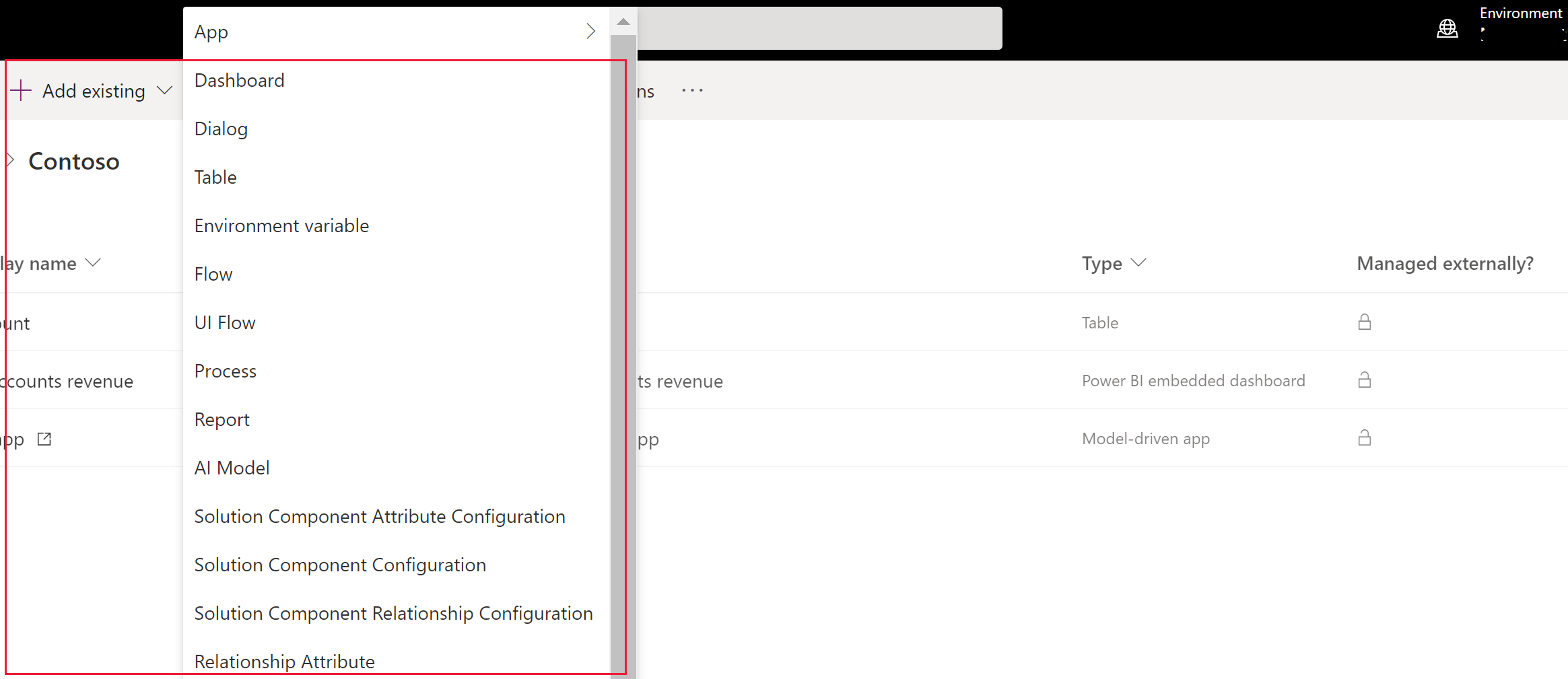 Add existing component to a solution.