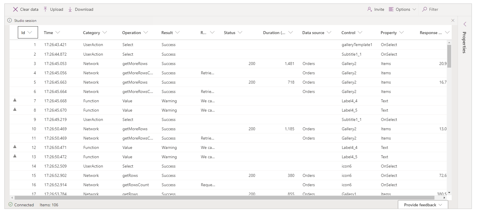 View events as they occur.