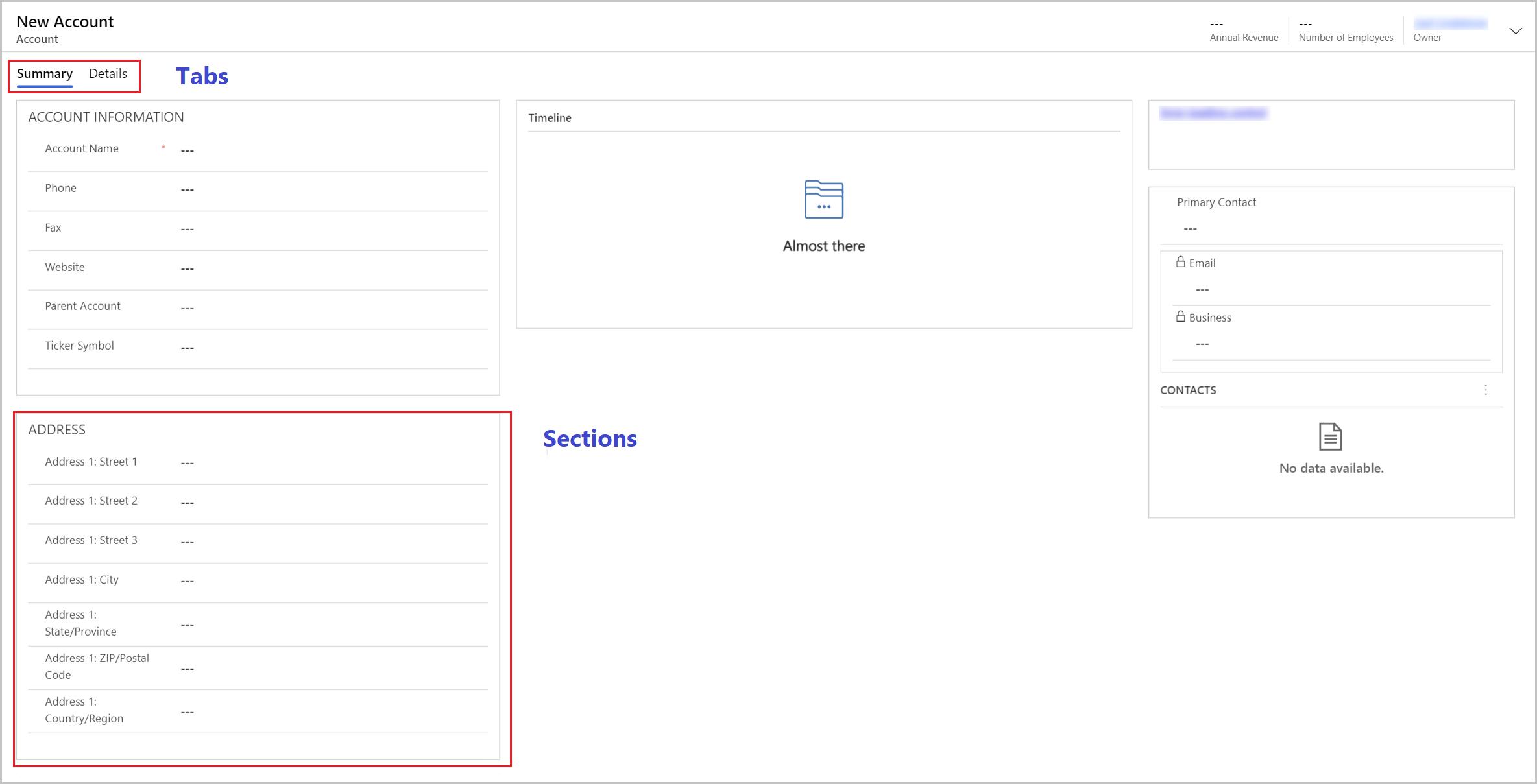 Main forms have a default three column layout