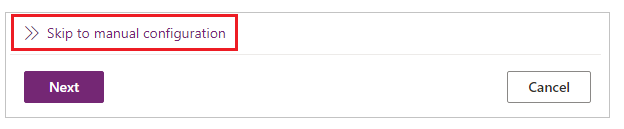 Skip to manual configuration.