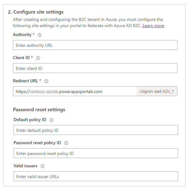 Configure site settings.