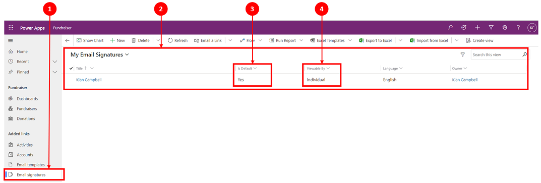 Manage email signature lists.