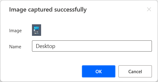 Screenshot of the dialog prompting you to enter a name for the captured image.