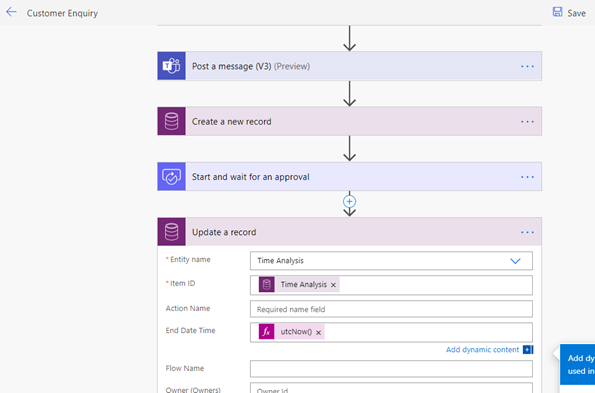 Adding actions to store analytical data.