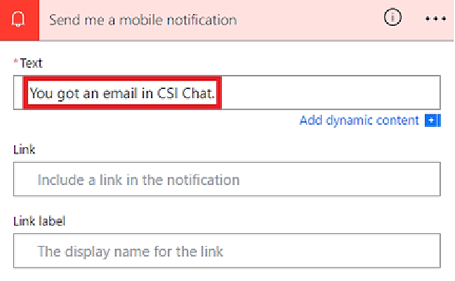 Screenshot of notification details.