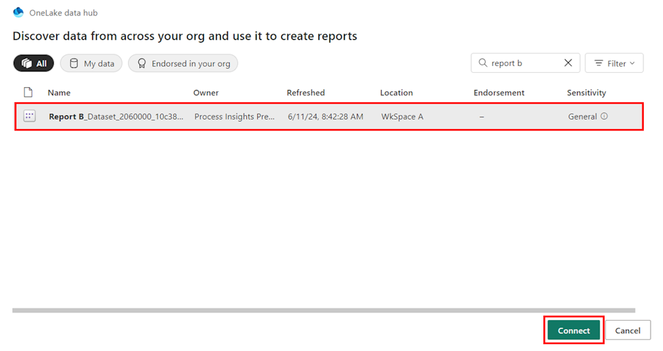 Screenshot of the new report in your WkSpace A location.